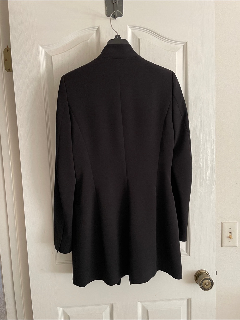 Zara Black Collarless Longline Blazer - Picture 2 of 3